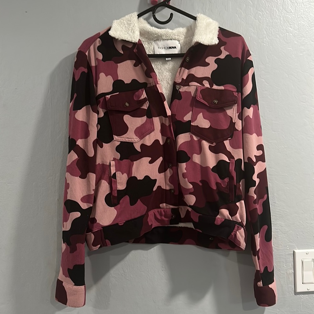 Fashionnova Sherpa cargo jacket/flannel